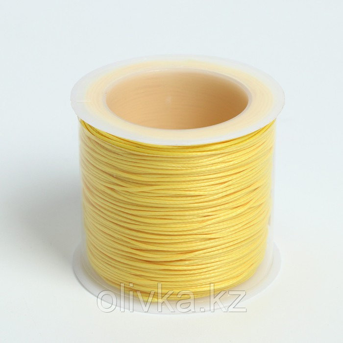 Шнур вощеный из полиэстра d=0,5мм, L=50м, цвет жёлтый - фото 2 - id-p113950688
