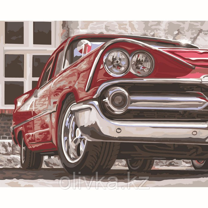 Картина по номерам на холсте 40 × 50 см «Красная машина», с акриловыми красками и кистями - фото 2 - id-p113958627