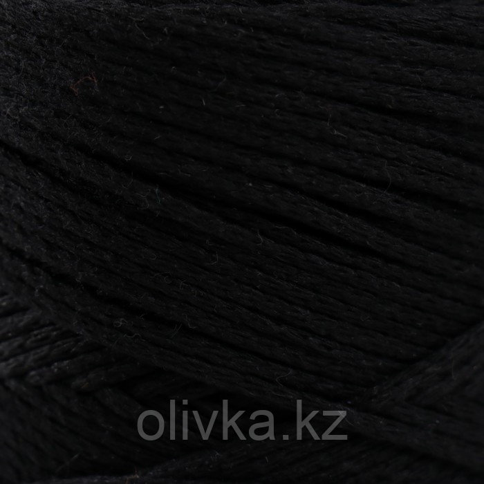 Пряжа "Macrame Cotton" 20% полиэстер, 80% хлопок 225м/250гр (750 черный) - фото 3 - id-p113947589