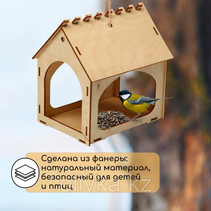 Деревянная кормушка своими руками для птиц «Комплект-А», 14 × 17.5 × 19 см, Greengo - фото 3 - id-p113946055