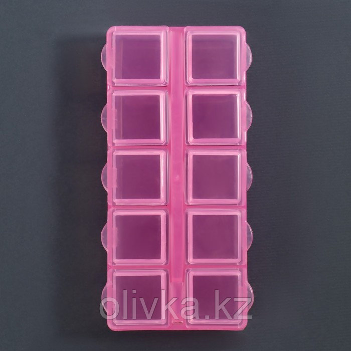 Органайзер для декора, 10 ячеек, 8,7 × 4,3 × 2 см, цвет розовый - фото 7 - id-p113951883