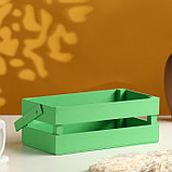 Кашпо деревянное 24.5×13.5×9 см "Двушка Лайт", двухреечное, зелёный Дарим Красиво, фото 2