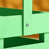Кашпо деревянное 24.5×13.5×9 см "Двушка Лайт", двухреечное, зелёный Дарим Красиво, фото 4
