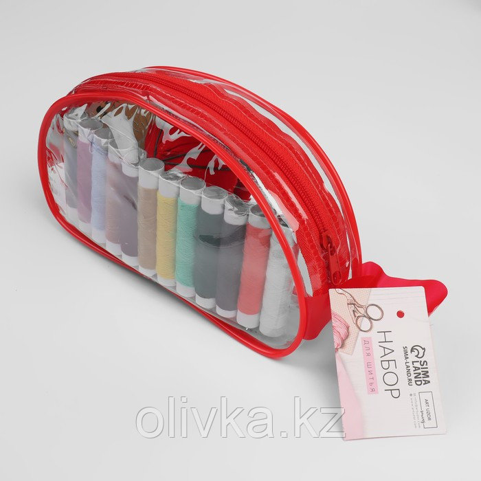 Швейный набор, 75 предметов, в сумочке ПВХ, цвет МИКС - фото 3 - id-p113945681