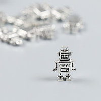 Декор для творчества металл "Робот" набор 10 шт серебро 1,1х1,8 см