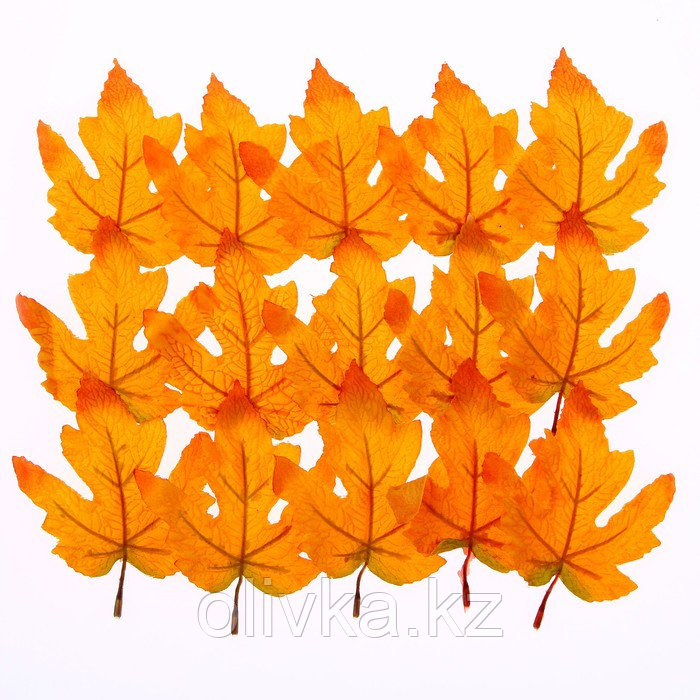 Декор «Осенний лист» набор 15 шт., размер 1 шт. 9 × 11 × 0,2 см, цвет жёлто-оранжевый - фото 1 - id-p113958654