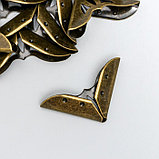 Уголок металл "Античный" бронза 3,1х3,1х0,7 см, фото 3