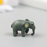 Фигурка для флорариума полистоун "Серый слон" 1х2,5х1,5 см, фото 4