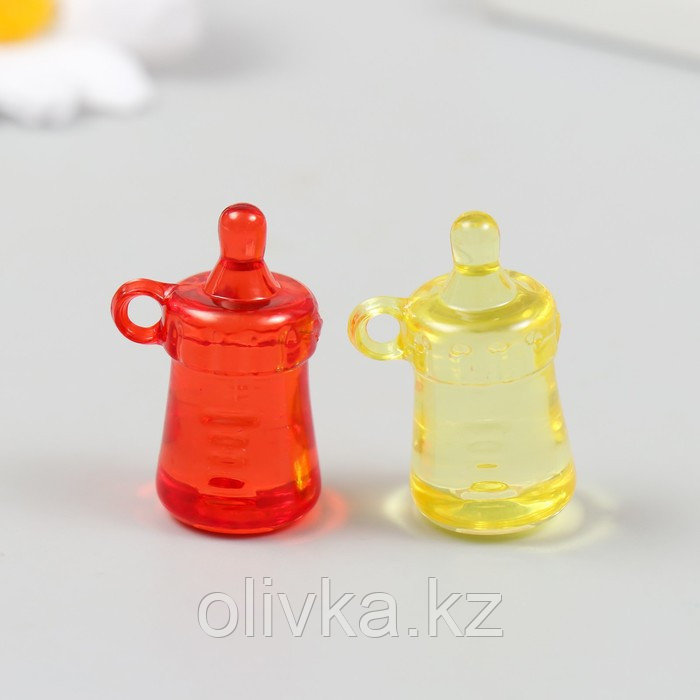 Декор для творчества пластик "Бутылочка" прозрачный цветной набор 20 гр 1,7х1,7х3,4 см - фото 1 - id-p113955936