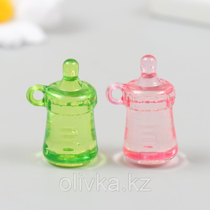 Декор для творчества пластик "Бутылочка" прозрачный цветной набор 20 гр 1,7х1,7х3,4 см - фото 2 - id-p113955936