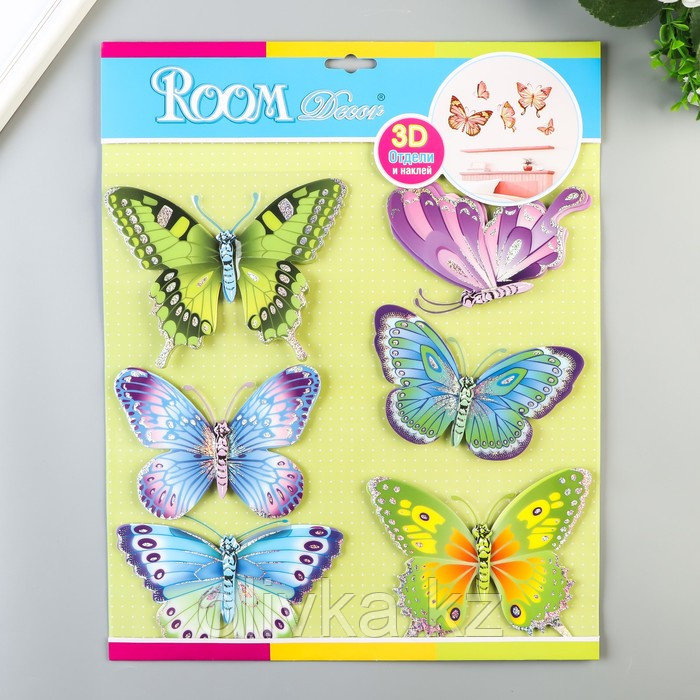 3D Наклейки Room Decor "Радужные бабочки" 30х30 см - фото 3 - id-p113948002