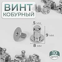 Кобурный винт d = 5/8 × 9 мм, 10 шт, цвет серебряный