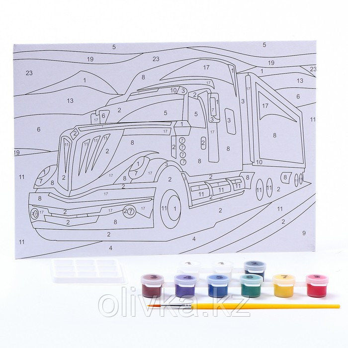 Картина по номерам для малышей «Американский грузовик» - фото 2 - id-p113954113