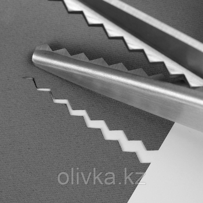 Ножницы «Зигзаг», 9,5", 23,5 см, шаг - 7 мм, в коробке, цвет чёрный - фото 5 - id-p110920438