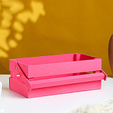 Кашпо деревянное 24.5×13.5×9 см "Двушка Лайт", двухреечное, розовый Дарим Красиво, фото 3