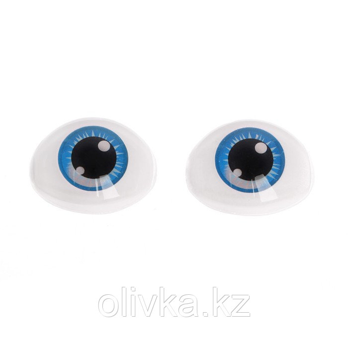 Глаза, набор 10 шт., размер 1 шт: 11,6×15,5 мм, цвет синий - фото 1 - id-p113950504