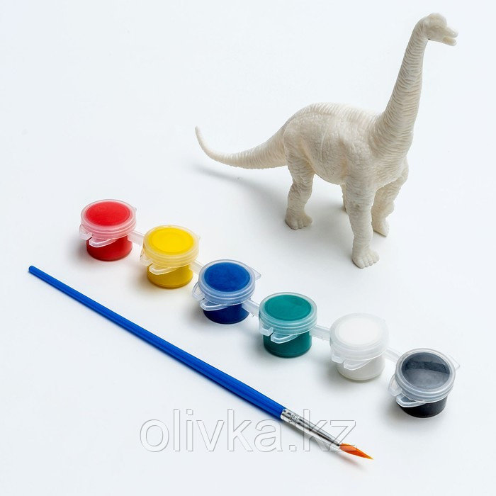 Набор для творчества «Раскрась брахиозавра», краска 6 цветов по 2 мл, кисть - фото 1 - id-p113958758