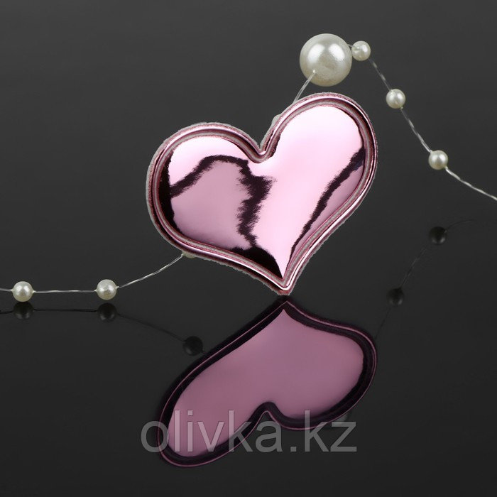 Аппликация «Сердечко», 3,9 × 2,7 см, 10 шт, цвет розовый - фото 1 - id-p113956028