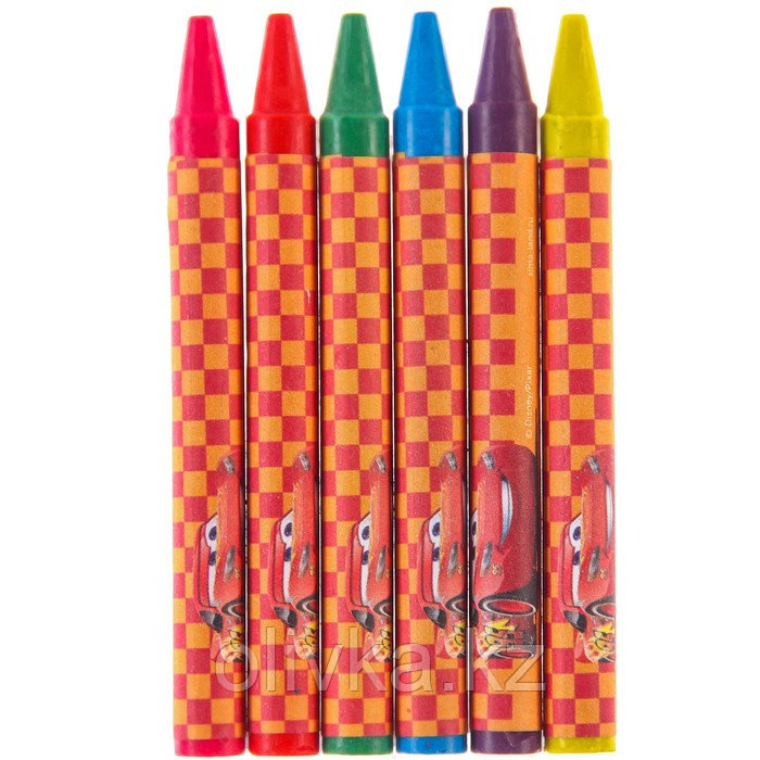 Восковые карандаши, набор 6 цветов, Тачки - фото 2 - id-p113952079