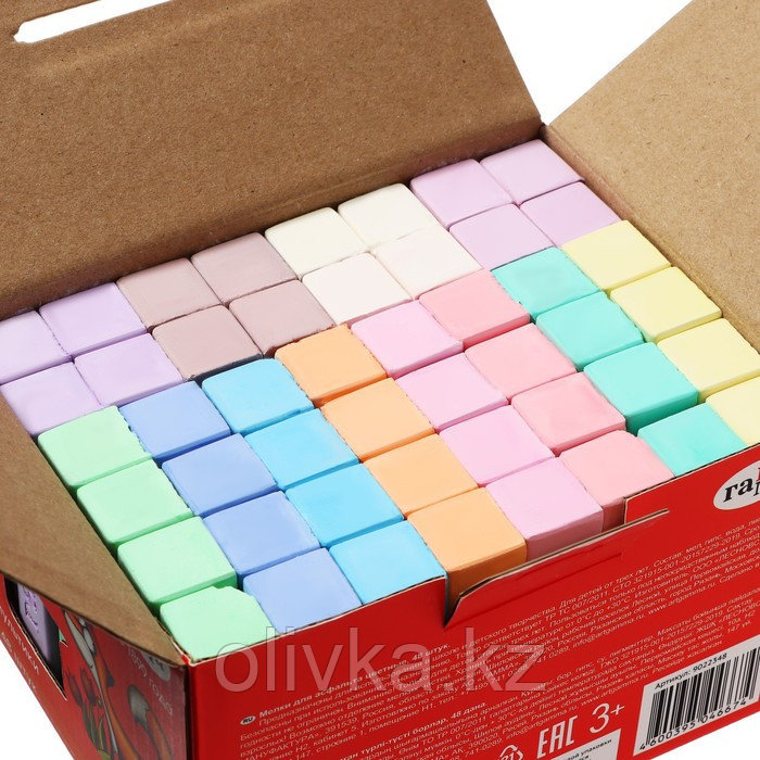 Мелки для асфальта Гамма "Мультики" цветные, 48 штук, квадратные, картонная коробка - фото 3 - id-p113955109