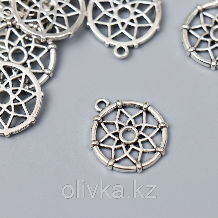 Декор металл для творчества "Ловец снов - цветок" серебро G195B585 2,2х1,9 см - фото 1 - id-p113950508
