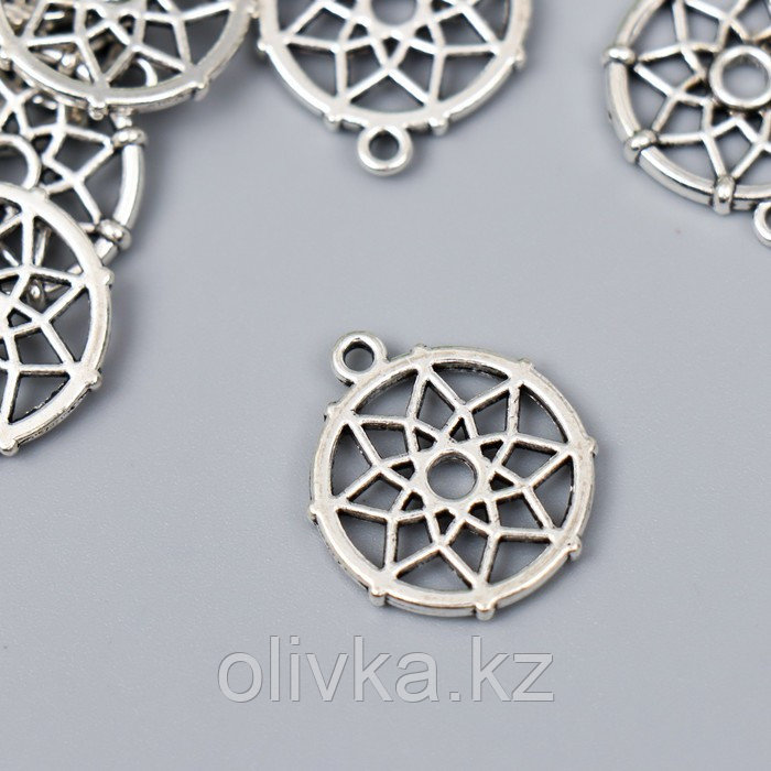 Декор металл для творчества "Ловец снов - цветок" серебро G195B585 2,2х1,9 см - фото 2 - id-p113950508