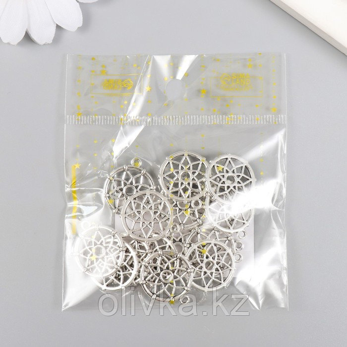 Декор металл для творчества "Ловец снов - цветок" серебро G195B585 2,2х1,9 см - фото 6 - id-p113950508