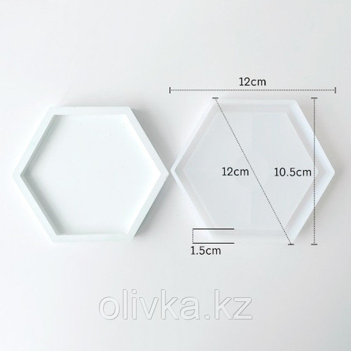 Форма силиконовая универсальная «Шестиугольник», размер изделия 11,6 × 10,1 × 1,2 см - фото 1 - id-p113957882