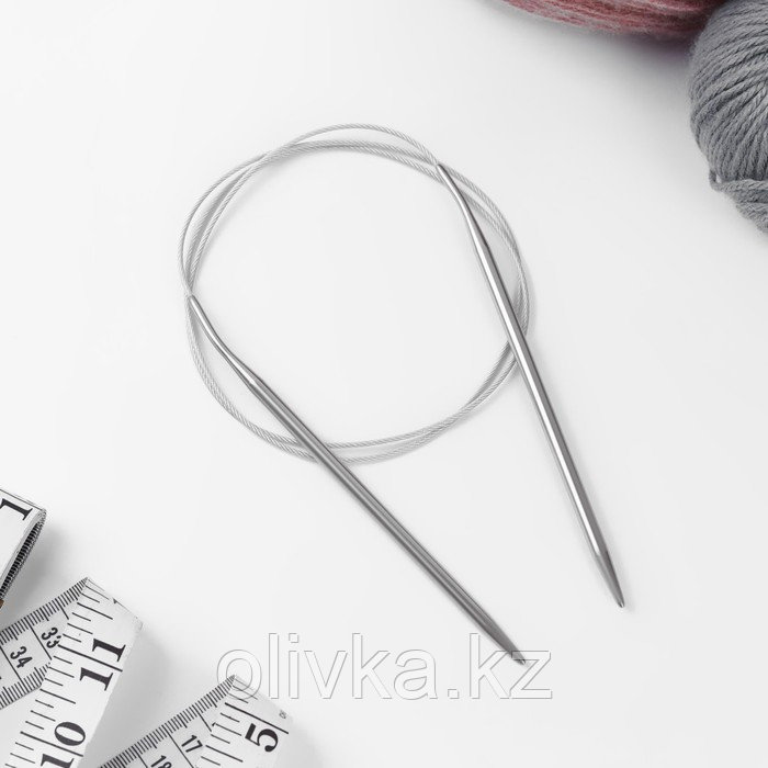 Спицы круговые, для вязания, с металлическим тросом, d = 5 мм, 100 см - фото 2 - id-p113946077