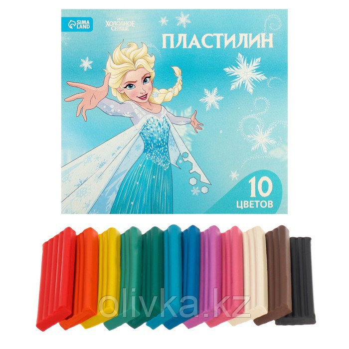 Пластилин 10 цветов 150 г «Эльза», Холодное сердце - фото 1 - id-p113949165