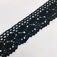 Кружево вязаное, 2,3 см, цвет чёрный