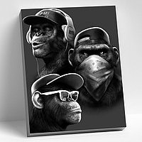 Картина по номерам 40 × 50 см «Стильные обезьяны» 7 цветов