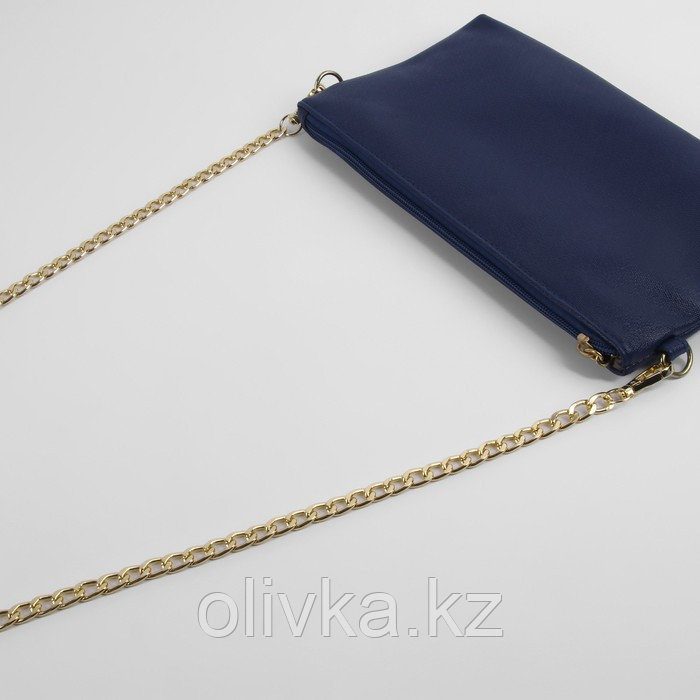 Цепочка для сумки, плоская, с карабинами, алюминиевая, 9 × 14 мм, 120 см, цвет золотой - фото 3 - id-p113947637