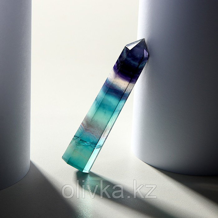 "Күлгін флюорит" табиғи тастан жасалған кристалл, биіктігі: 7-ден 8 см-ге дейін - фото 3 - id-p113957953
