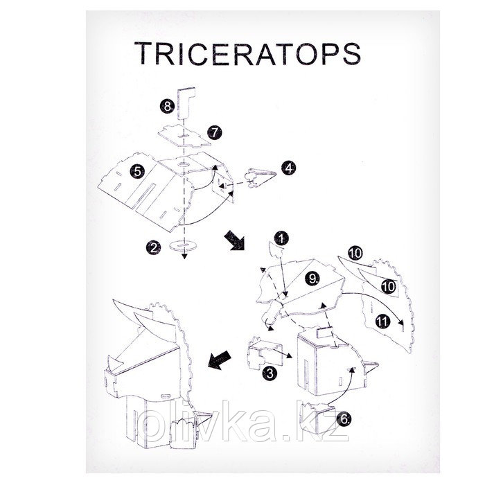 Набор для творчества создние 3D фигурки «Трицератопс» - фото 6 - id-p113957954