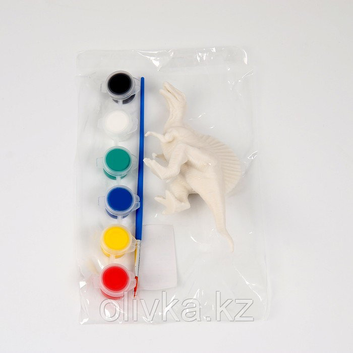 Набор для творчества «Раскрась динозавра», краска 6 цветов по 2 мл, кисть - фото 3 - id-p113958869