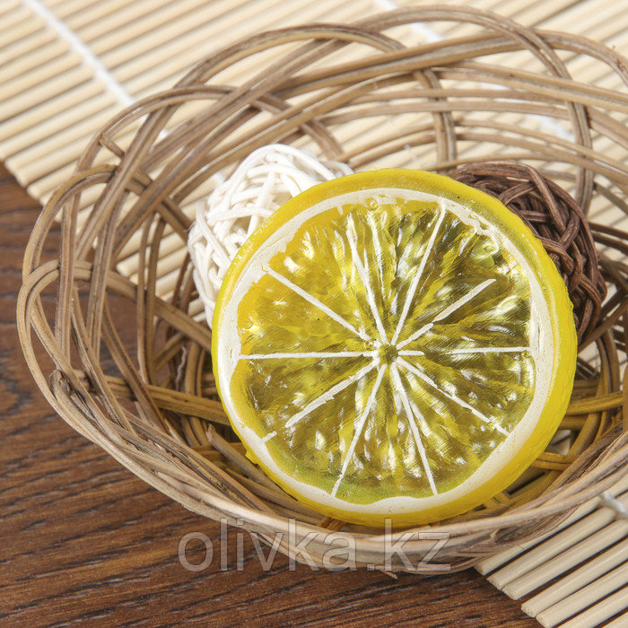 Муляж "Кусочек лимон" d-5 см (фасовка 10 шт, цена за 1 шт) жёлтый