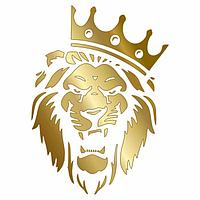 Наклейка "Лев в короне", золото, плоттер, 40 х 30 см