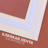 Паспарту размер рамки 35 × 35 см, прозрачный лист, клейкая лента, цвет зелёный, фото 3