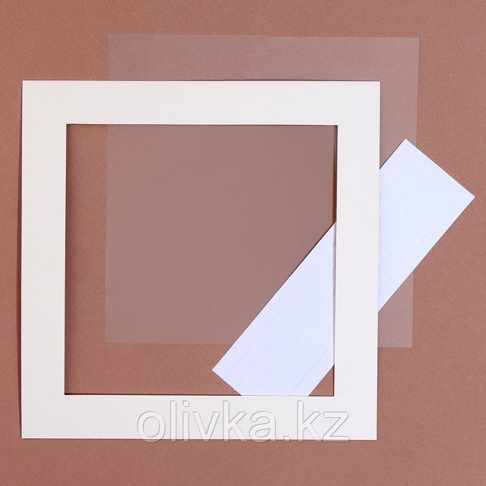 Паспарту размер рамки 24 × 24, прозрачный лист, клейкая лента, цвет красный - фото 2 - id-p113954299