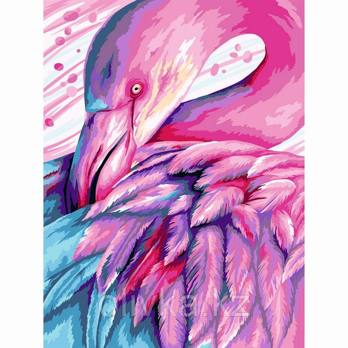 Картина по номерам на картоне 30 × 40 см «Сказочный фламинго», с акриловыми красками и кистями - фото 2 - id-p113958875