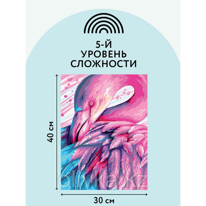 Картина по номерам на картоне 30 × 40 см «Сказочный фламинго», с акриловыми красками и кистями - фото 4 - id-p113958875