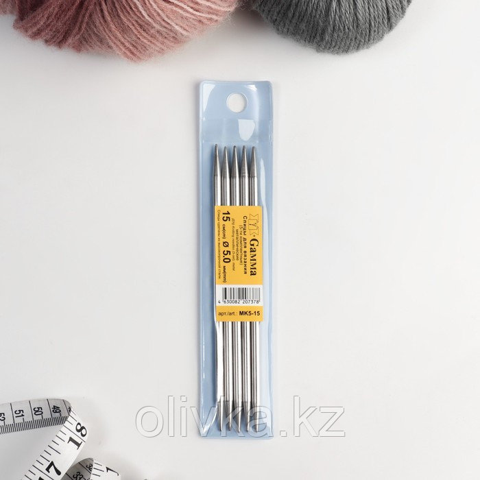 Спицы для вязания, чулочные, d = 5 мм, 15 см, 5 шт - фото 1 - id-p113952297
