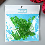 Декор для творчества пластик "Зелёный листик" набор  80 шт 1,4х0,8 см, фото 3