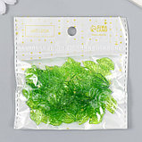 Декор для творчества пластик "Зелёный листик" набор  80 шт 1,4х0,8 см, фото 4