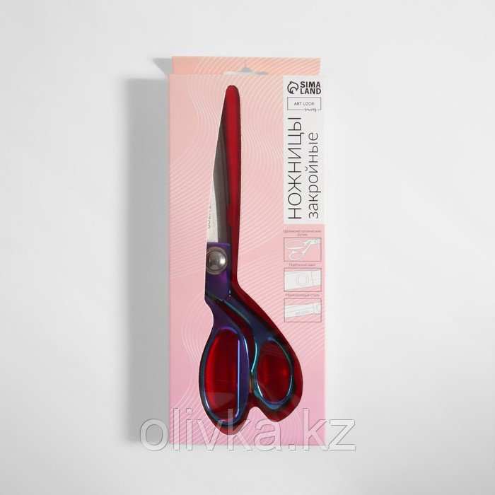 Ножницы закройные, скошенное лезвие, 8", 20 см, цвет бензин - фото 7 - id-p110937113