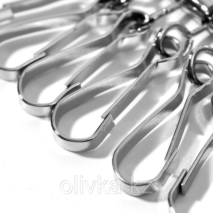 Карабины для ключницы, 6 шт, 47 × 50 мм, цвет серебряный - фото 2 - id-p113947274