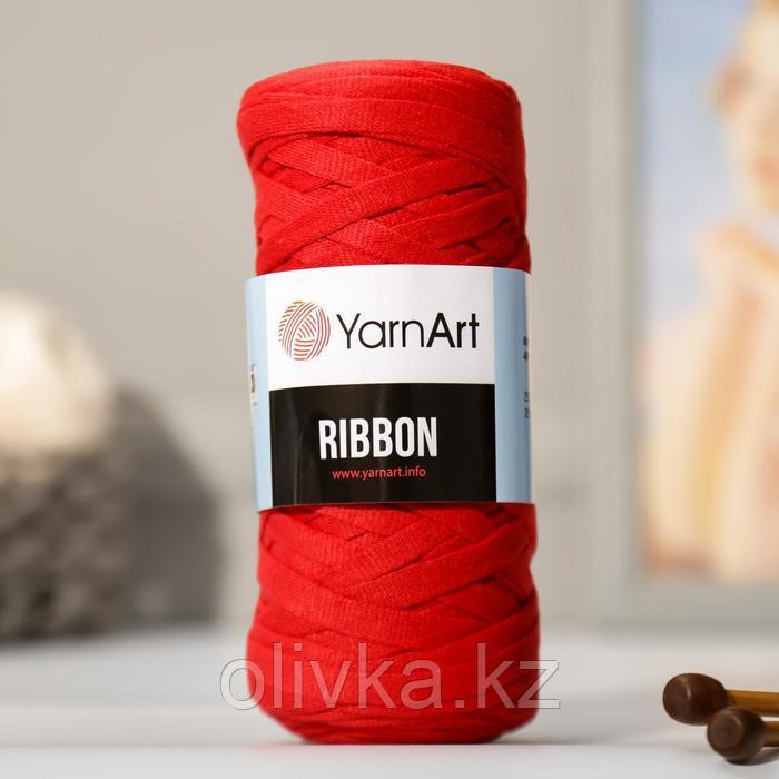 Пряжа "Ribbon" 40% полиэстер, 60% хлопок 125м/250гр (773 красный) - фото 1 - id-p113947454