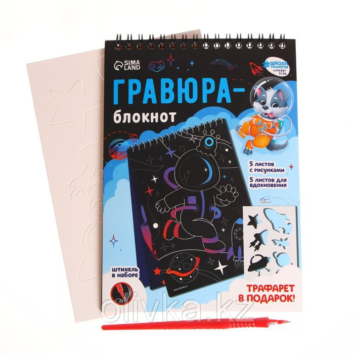 Блокнот-гравюра «Удивительный космос», 10 листов, штихель - фото 2 - id-p113951283