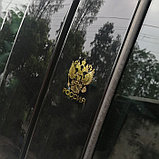 Наклейка на авто "Герб России", 6×4.5 см, золотистый, фото 2